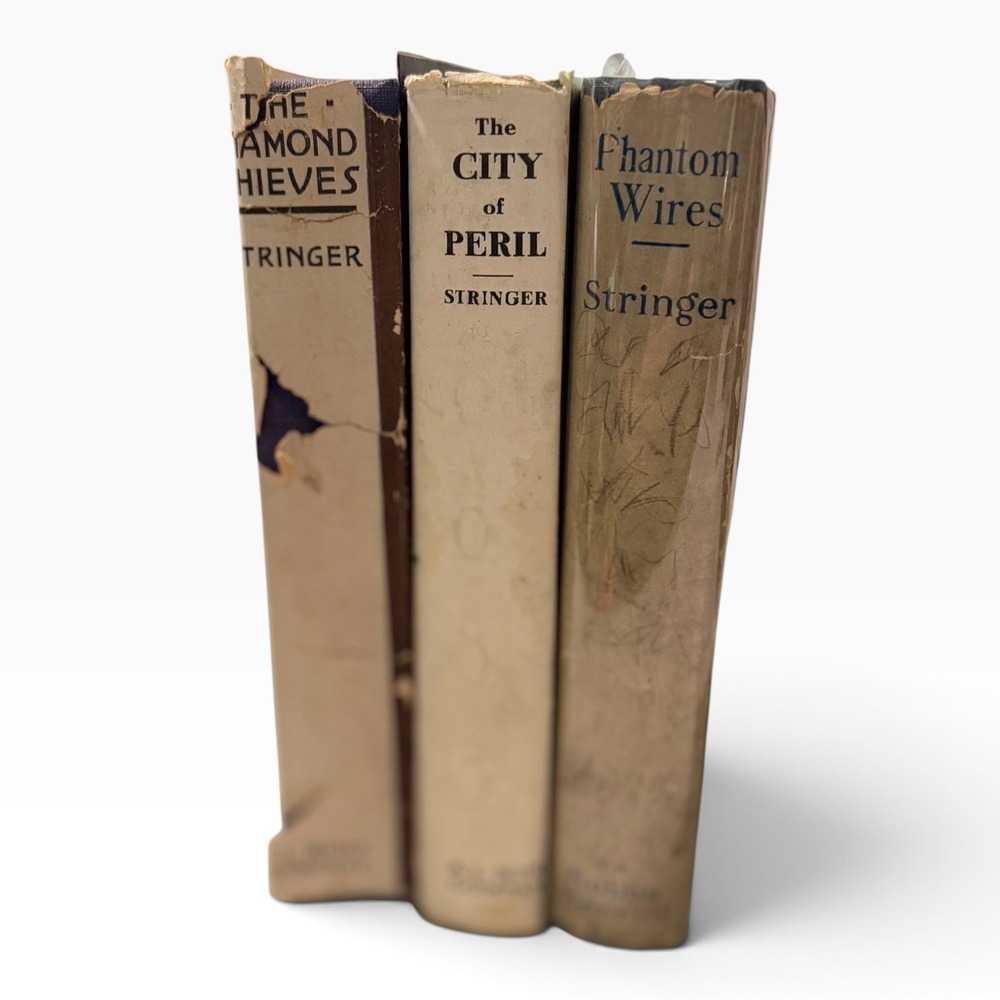 Arthur Stringer 3 Book Set The Diamond Thieves City of Peril Phantom Wires 1923